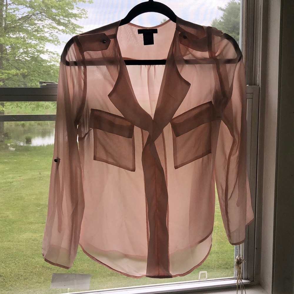 Light blush see through blouse